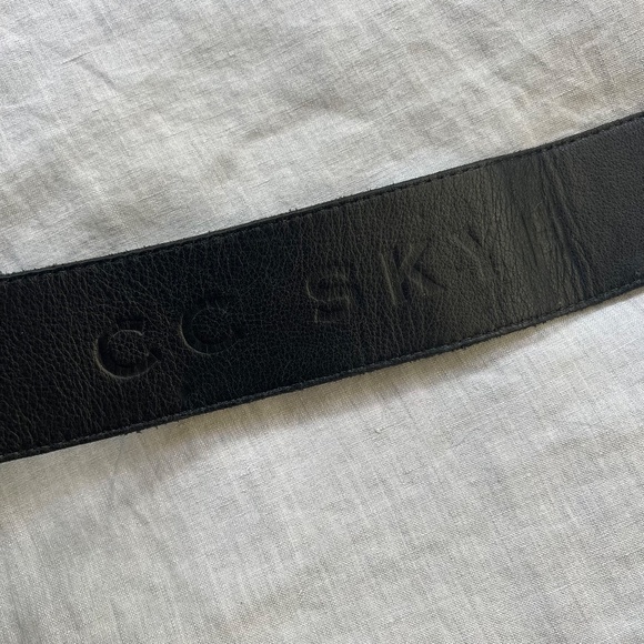 CC SKYE Silver Plated Black Patent Leather Studded Belt main image 5